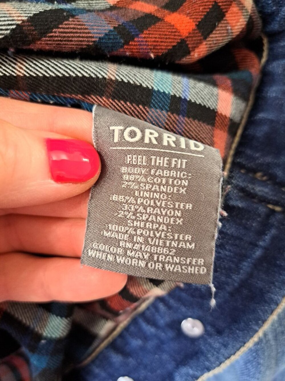 Torrid 2XL Denim Trucker Jacket With Faux Sherpa Collar Lined Winter Warm - Picture 7 of 11